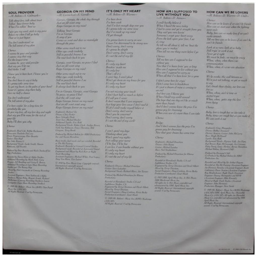 MICHAEL BOLTON - SOUL PROVIDER | VINILO USADO