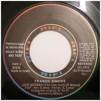 FRANCO SIMONE - TU... SIEMPRE TU | 7" SINGLE USADO