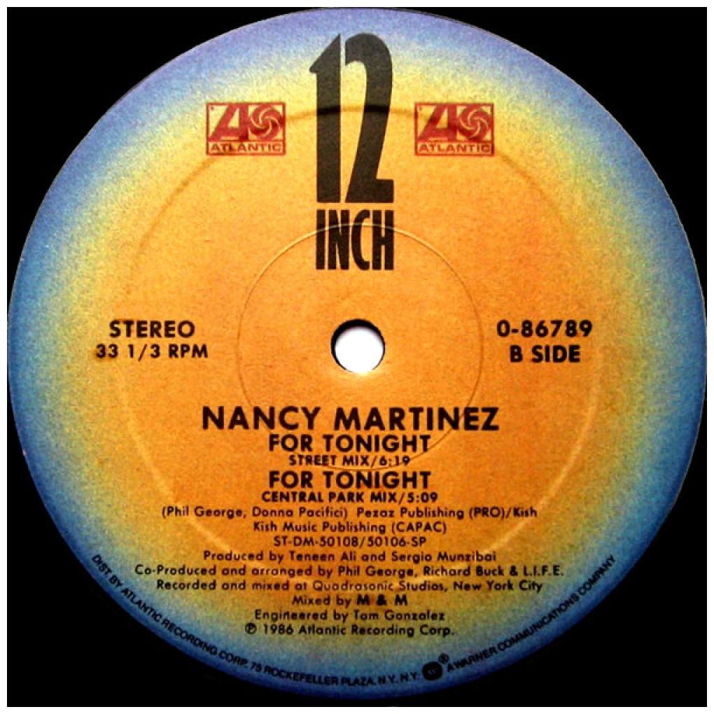 NANCY MARTINEZ - FOR TONIGHT | 12'' MAXI SINGLE USADO