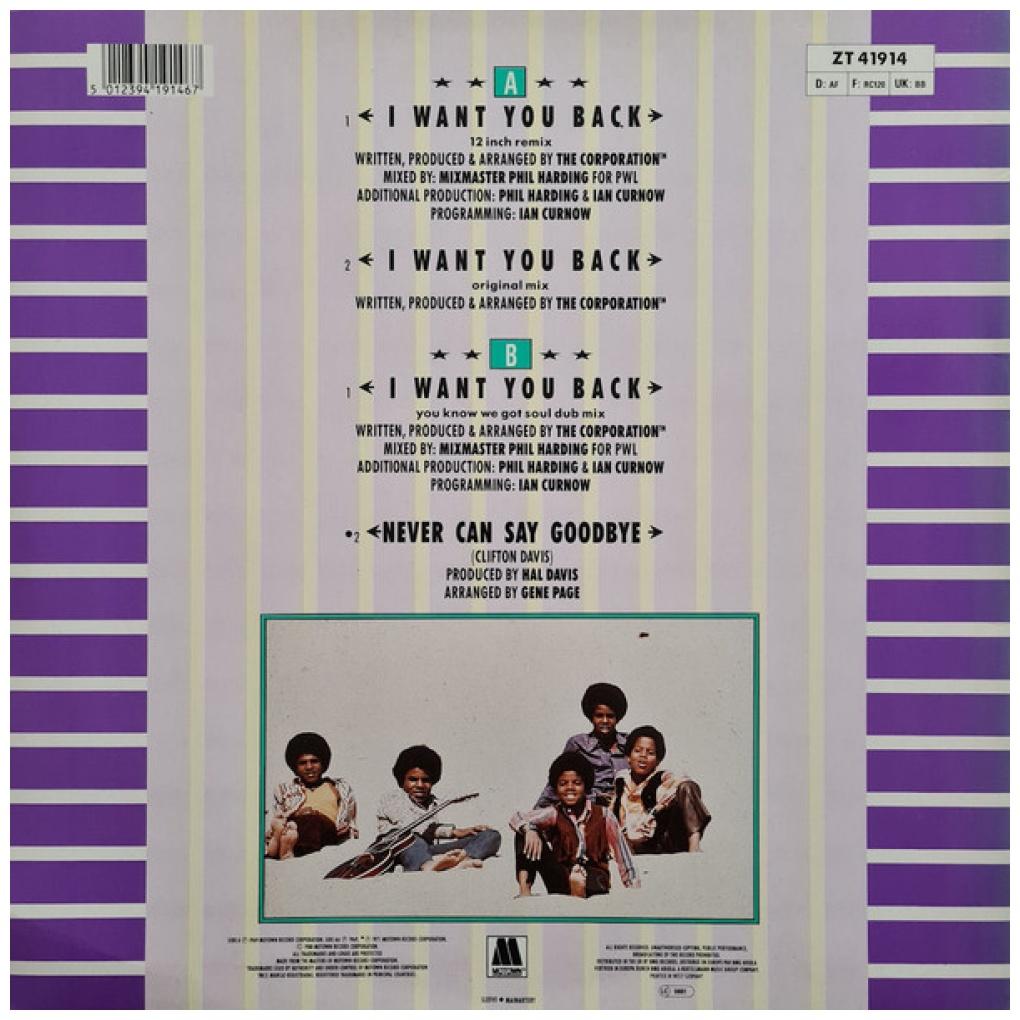 MICHAEL JACKSON & JACKSON 5 - I WANT YOU BACK | 12'' MAXI SINGLE USADO