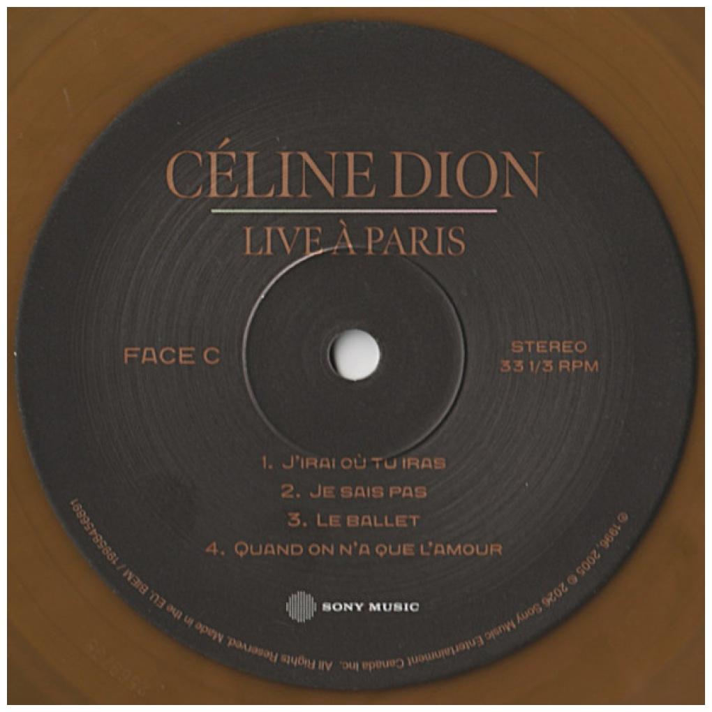 CELINE DION - LIVE A PARIS (2LP/GOLDEN TAN VINYL/140G) | VINILO