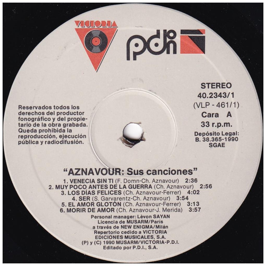 CHARLES AZNAVOUR - SUS CANCIONES (2LP) | VINILO USADO