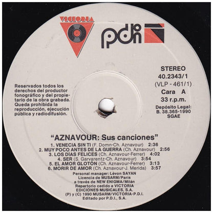 CHARLES AZNAVOUR - SUS CANCIONES (2LP) | VINILO USADO