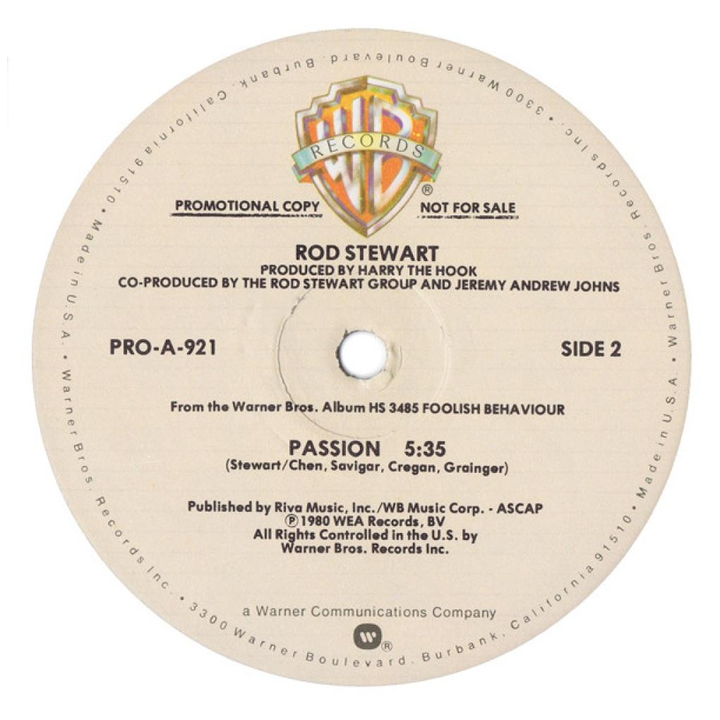ROD STEWARD - PASSION (PROMO COPY) | 12'' MAXI SINGLE USADO