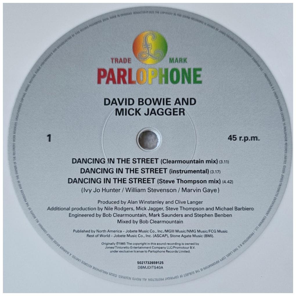 DAVID BOWIE & MICK JAGGER - DANCING IN THE STREET E.P. (2025 REMASTER) (WHITE VINYL) | 12" MAXI SINGLE VINILO