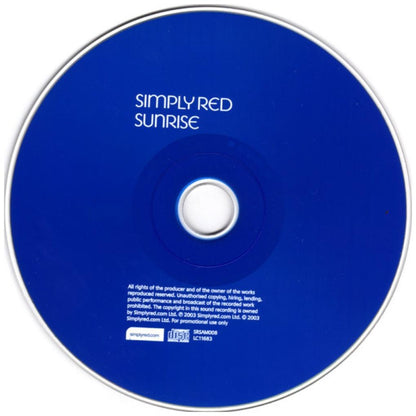 SIMPLY RED - SUNRISE (CD SINGLE) (PROMO COPY) | CD