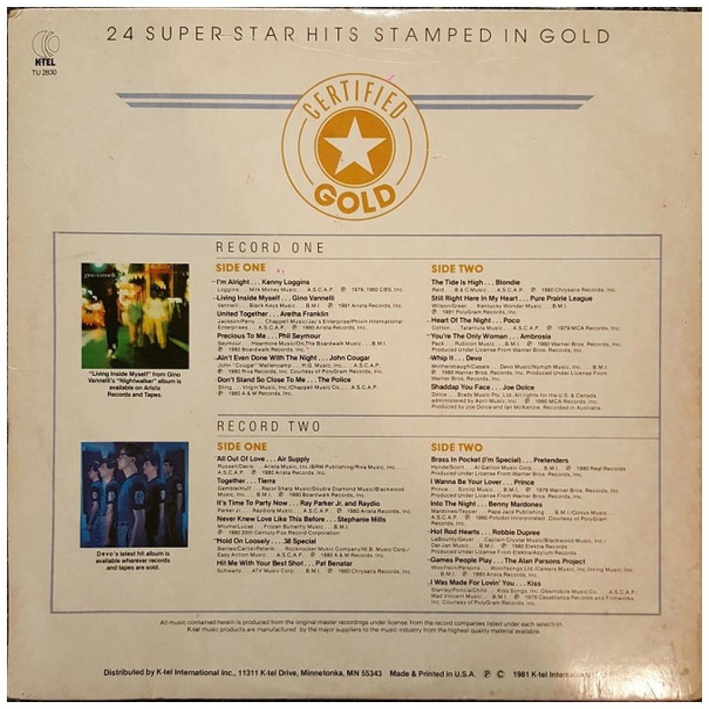 CERTIFIED GOLD - 24 SUPER STARS HITS (2LP) | VINILO USADO