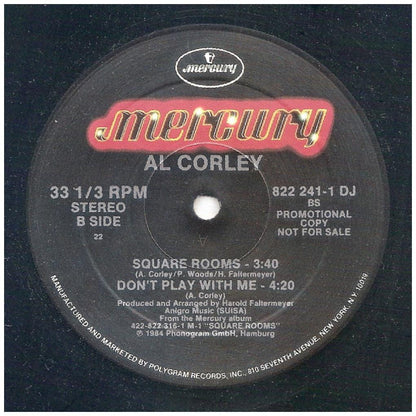 AL CORLEY - SQUARE ROOMS (PROMO COPY) | 12" MAXI SINGLE VINILO USADO