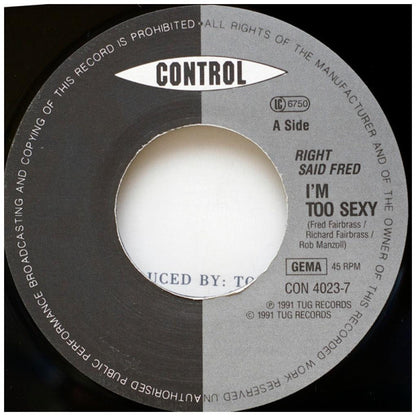 RIGHT SAID FRED - I'M TOO SEXY | 7" SINGLE USADO