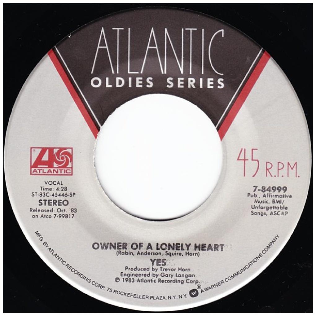 YES - OWNER OF A LONELY HEART | 7" USADO