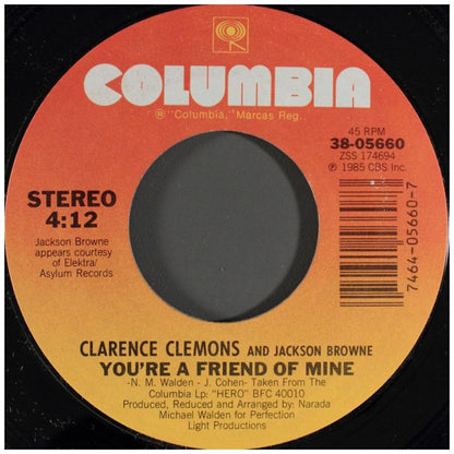 CLARENCE CLEMONS AND JACKSON BROWNE - YOU'RE A FRIEND OF MINE | 7" SINGLE USADO