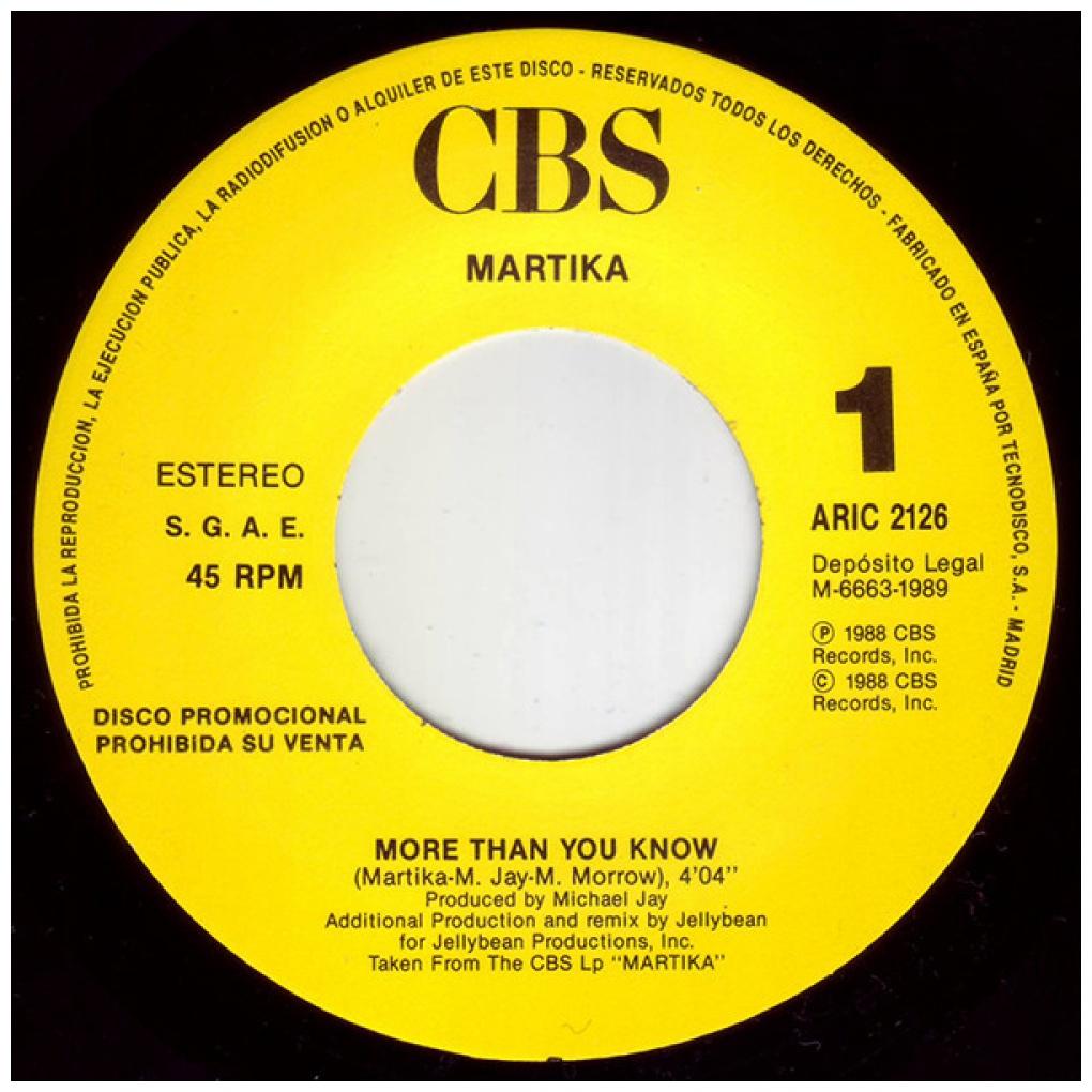 MARTIKA - MORE THAN YOU KNOW | 7" SINGLE USADO