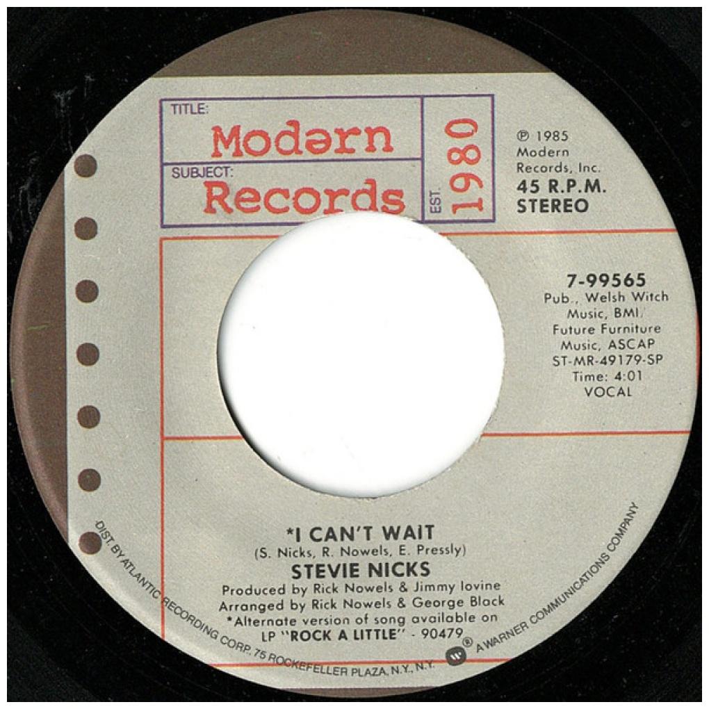 STEVIE NICKS - I CAN'T WAIT | 7" SINGLE USADO