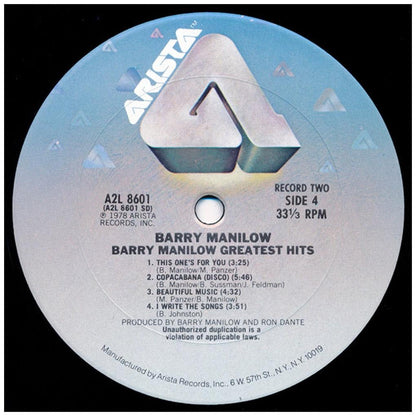 BARRY MANILOW - GREATEST HITS (2LP) | VINILO USADO