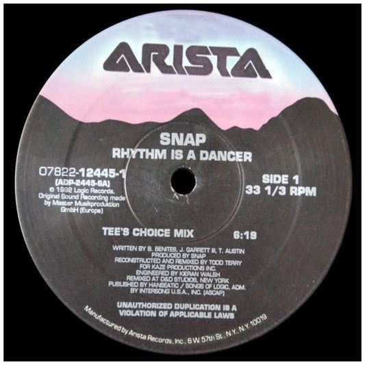 SNAP - RHYTHM IS A DANCER | 12" MAXI SINGLE VINILO USADO