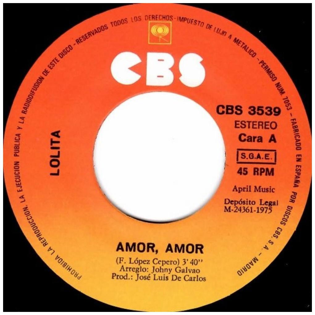 LOLITA - AMOR, AMOR | 7" SINGLE USADO