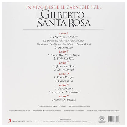 (PREVENTA) GILBERTO SANTA ROSA  - EN VIVO DESDE EL CARNEGIE HALL (3LP) (150GRS/GATEFOLD) | VINILO