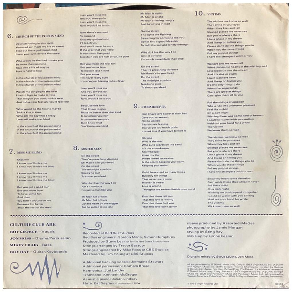 CULTURE CLUB - COLOUR BY NUMBERS | VINILO USADO