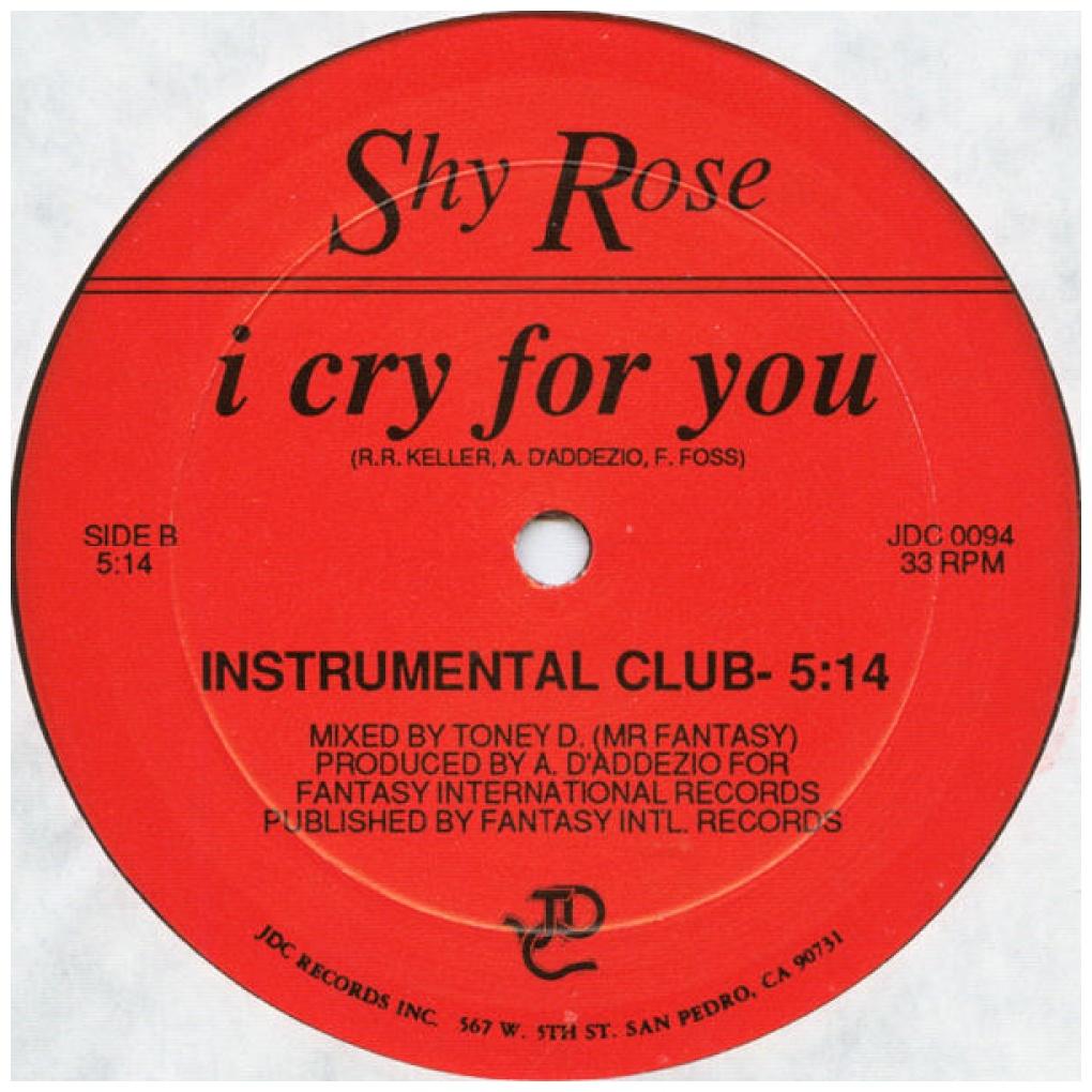 SHY ROSE - I CRY FOR YOU | 12'' MAXI SINGLE USADO