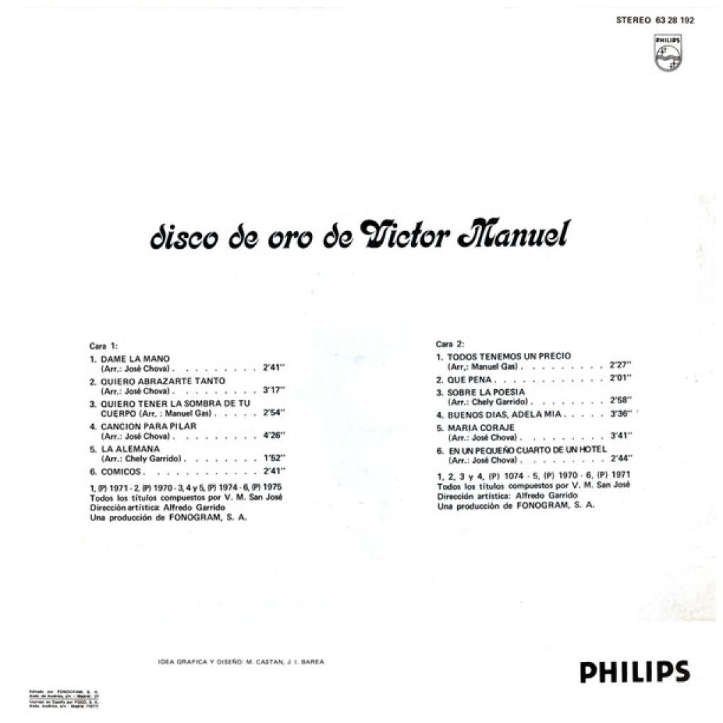 VICTOR MANUEL - DISCO DE ORO | VINILO USADO