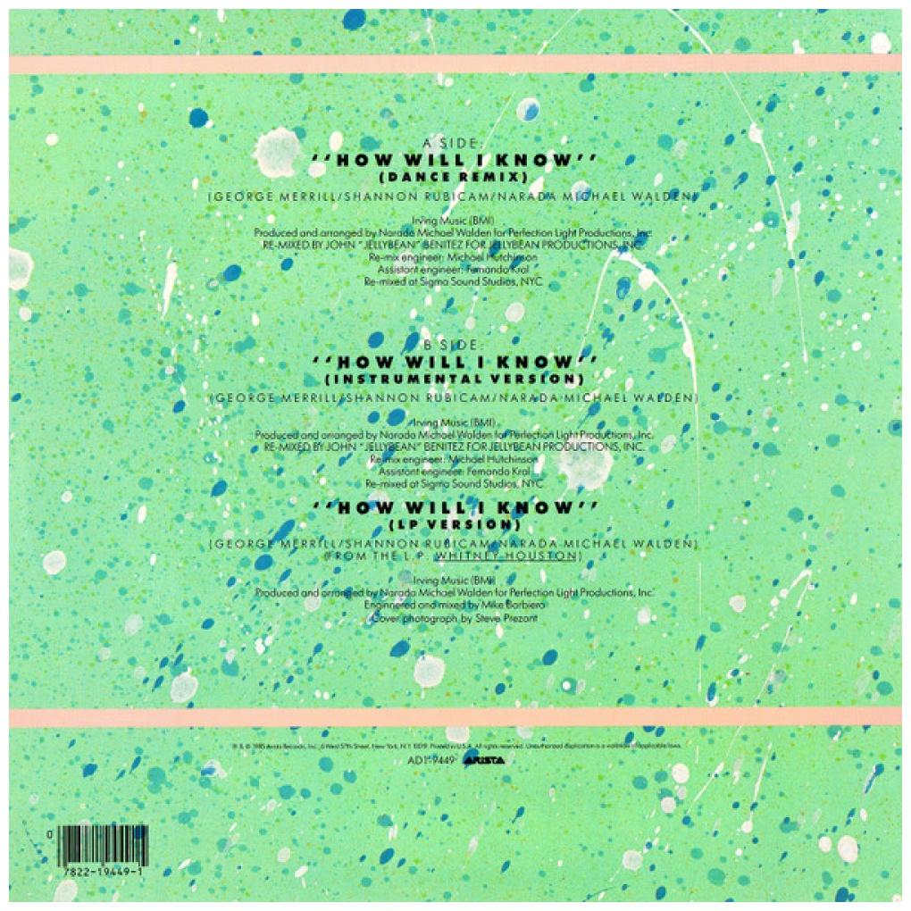 WHITNEY HOUSTON - HOW WILL I KNOW | 12'' MAXI SINGLE USADO