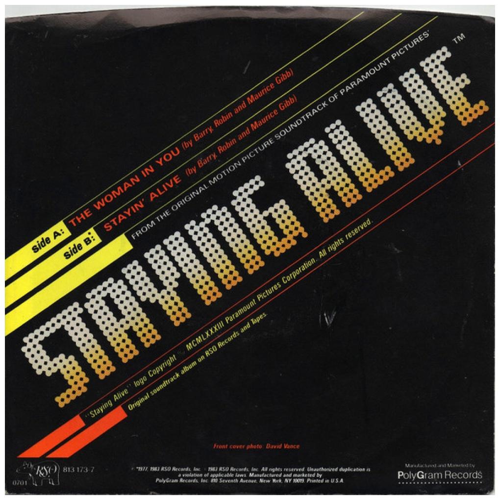 BEE GEES - THE WOMAN IN YOU/STAYIN' ALIVE | 7" SINGLE USADO