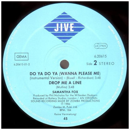 SAMANTHA FOX - DO YA DO YA (WANNA PLEASE ME) | 12'' MAXI SINGLE USADO
