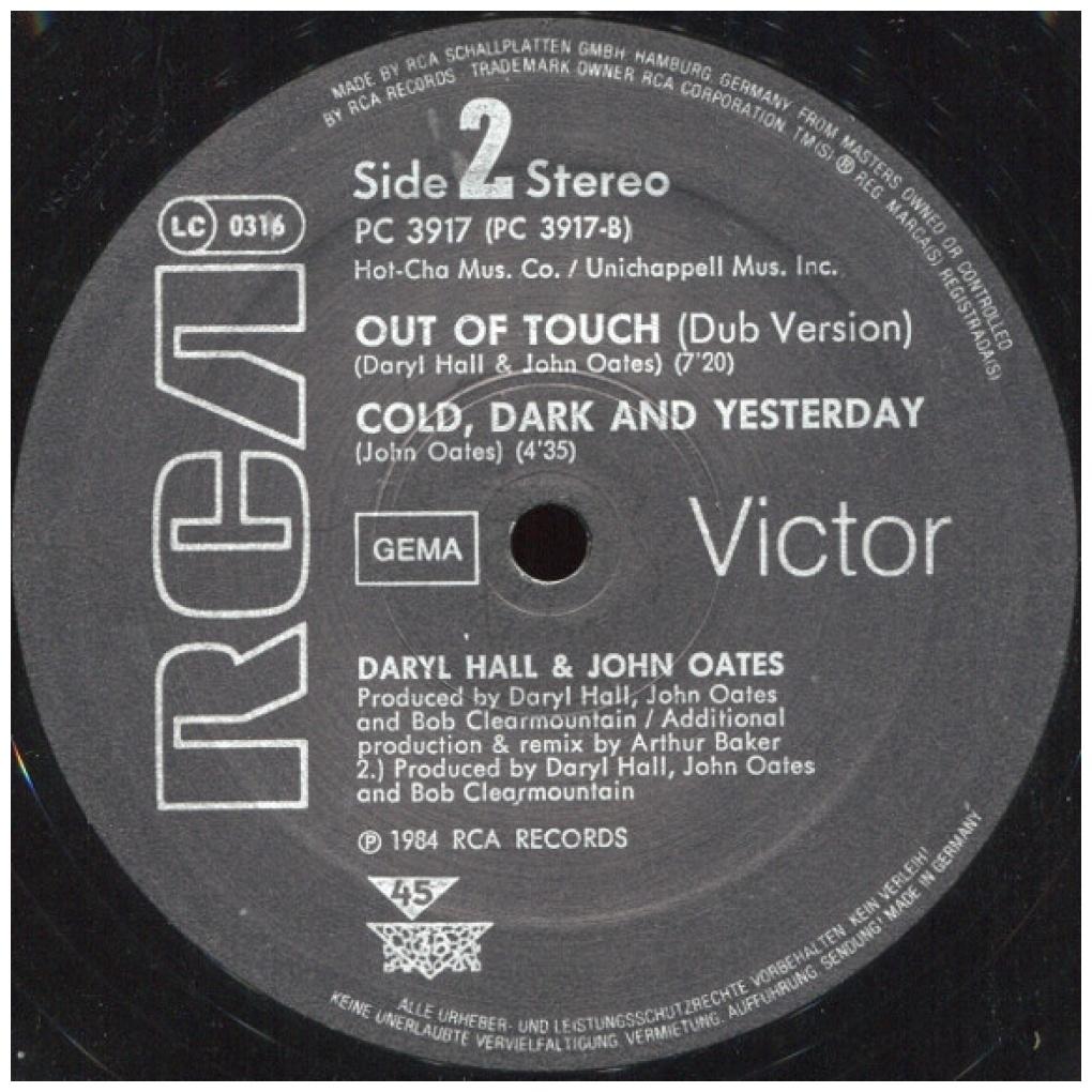 DARYL HALL & JOHN OATES - OUT OF TOUCH | 12'' MAXI SINGLE USADO