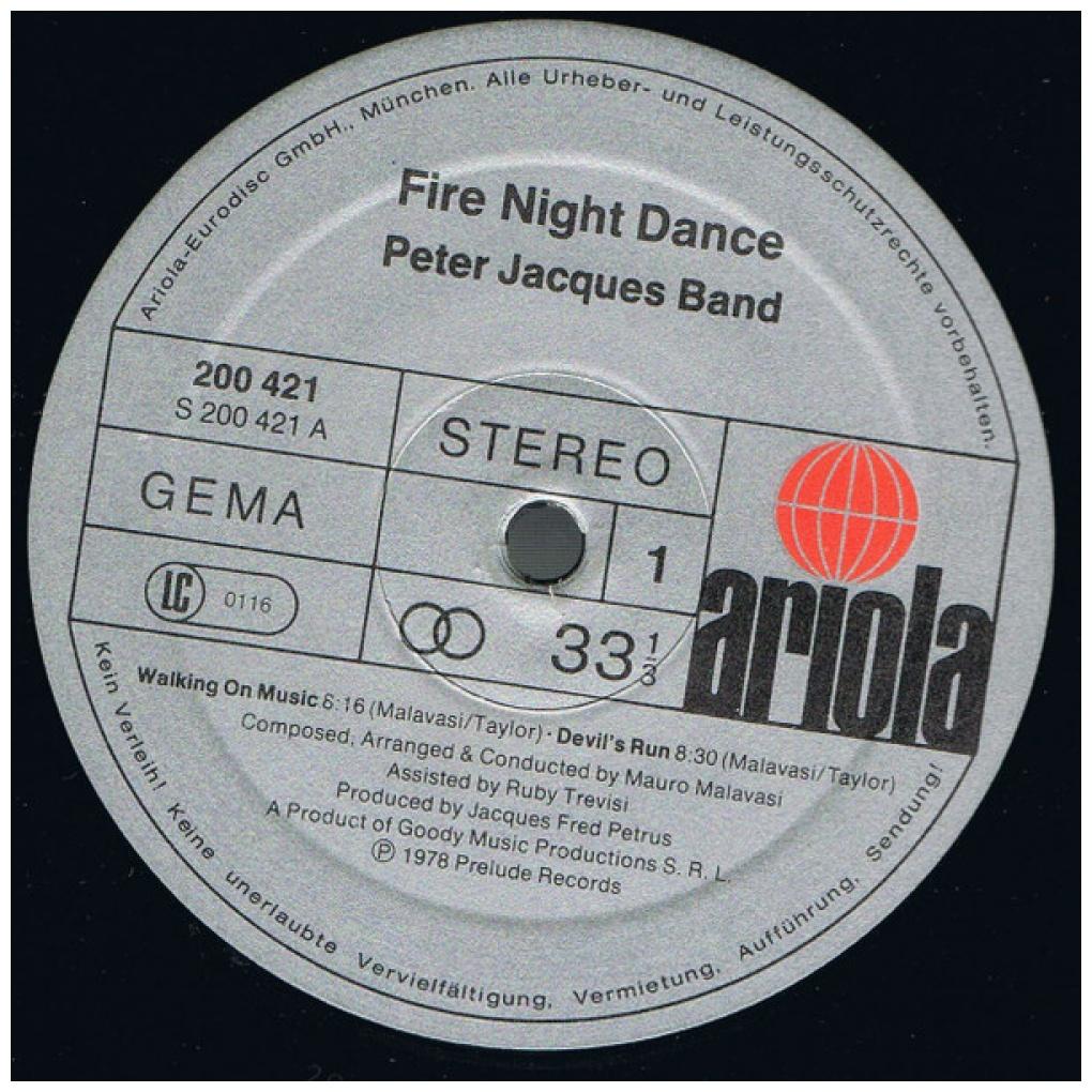 PETER JACQUES BAND - FIRE NIGHT DANCE | VINILO USADO