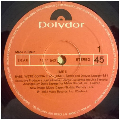 LIME - BABE, WE'RE GONNA LOVE TONIGHT | 12'' MAXI SINGLE USADO