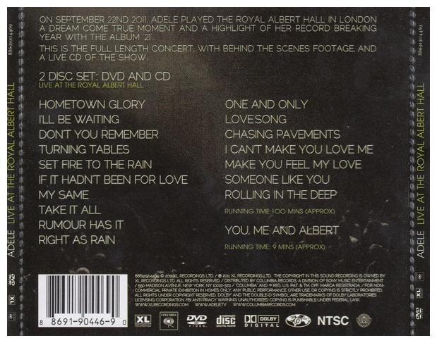 ADELE - LIVE AT THE ROYAL ALBERT HALL (CD+DVD) | CD