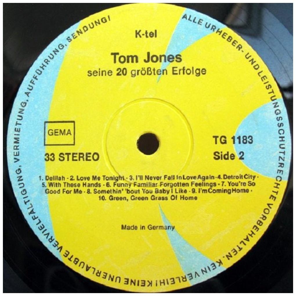 TOM JONES - SEINE 20 GROBTEN ERFOLGE (20 GRETEST HITS) | VINILO USADO