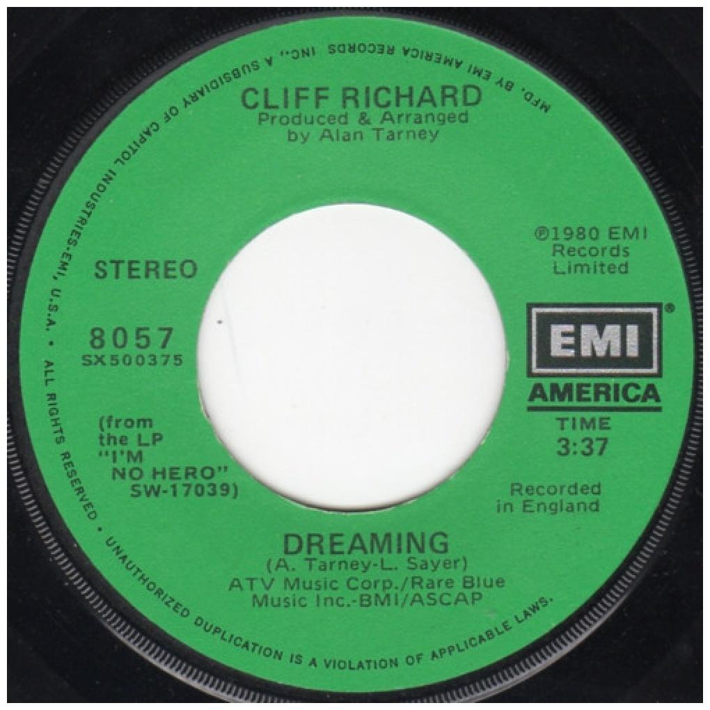 CLIFF RICHARD - DREAMING | 7" SINGLE USADO