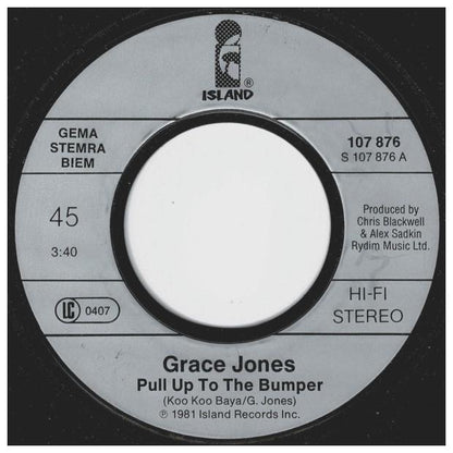 GRACE JONES - PULL UP TO THE BUMPER | 7   SINGLE VINILO USADO