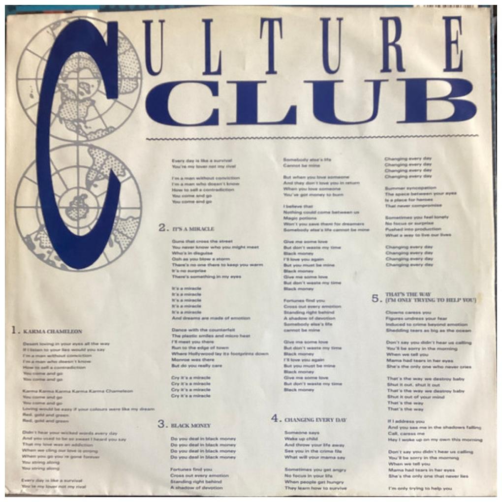 CULTURE CLUB - COLOUR BY NUMBERS | VINILO USADO