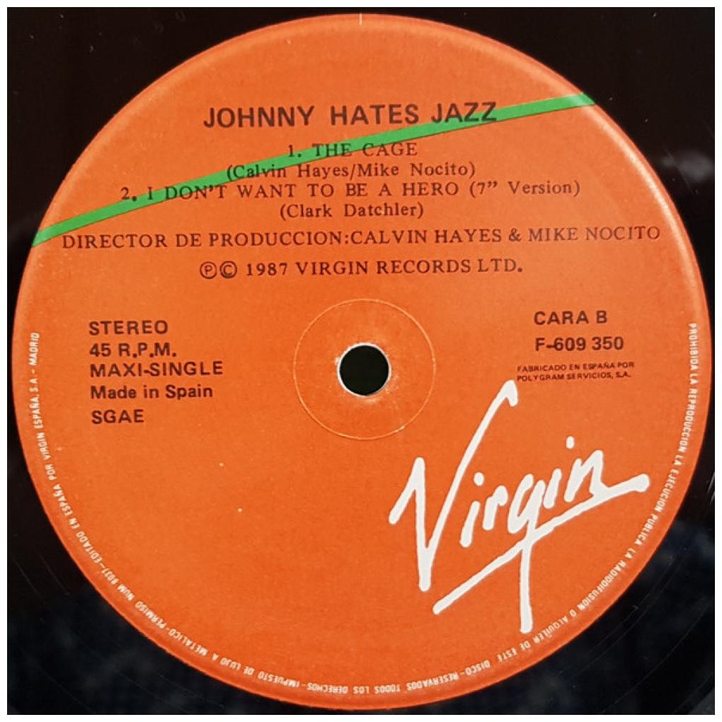 JOHNNY HATES JAZZ - I DON'T WANT TO BE A HERO | 12'' MAXI SINGLE USADO