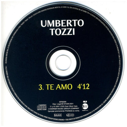 UMBERTO TOZZI - TE AMO (CD SINGLE) (PROMO COPY) | CD
