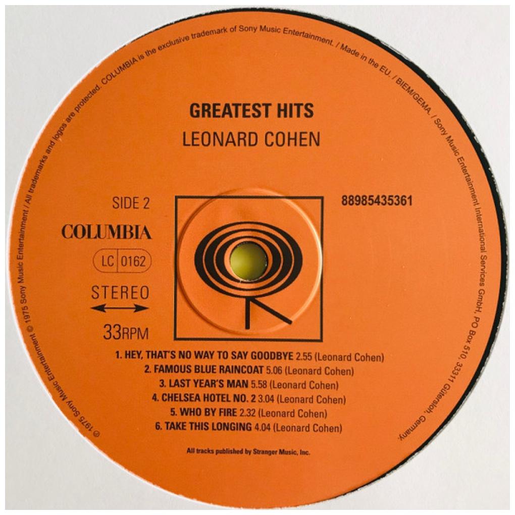 LEONARD COHEN - GREATEST HITS | VINILO