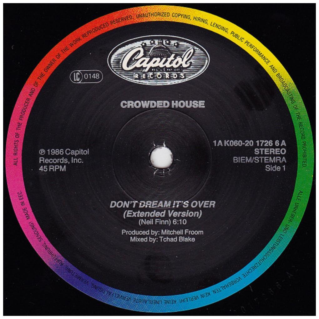 CROWDED HOUSE - DON'T DREAM IT'S OVER | 12'' MAXI SINGLE USADO