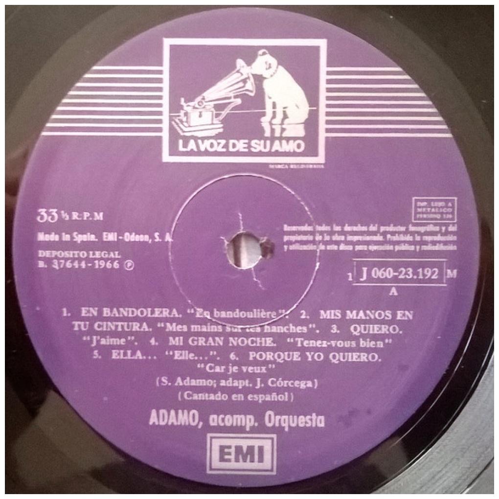 ADAMO - CANTA EN ESPAÑOL | VINILO USADO
