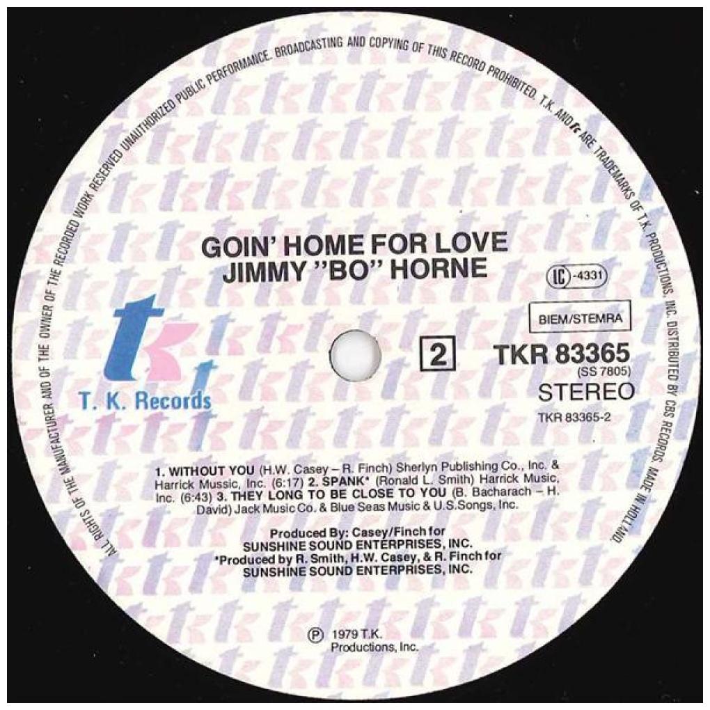 JIMMY "BO" HORNE ‎ - GOIN' HOME FOR LOVE | VINILO USADO