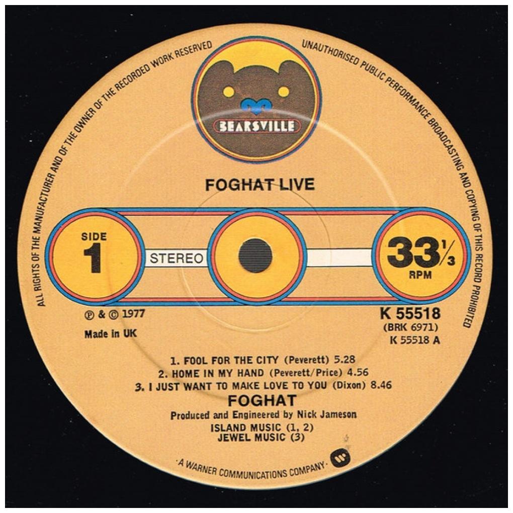 FOGHAT - LIVE | VINILO USADO