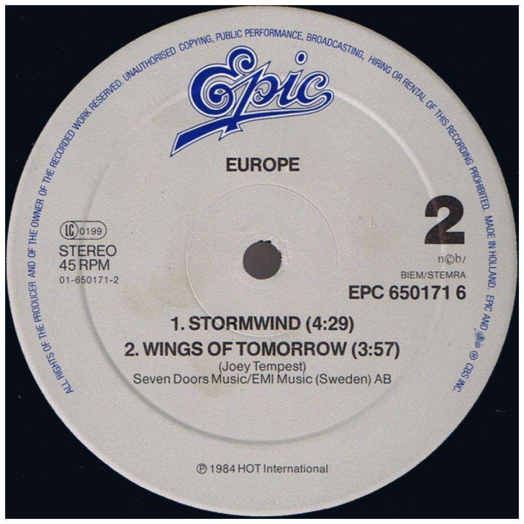 EUROPE - ROCK THE NIGHT | 12'' MAXI SINGLE USADO