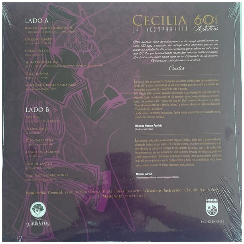 CECILIA - LA INCOMPARABLE: 6O AÑOS | VINILO