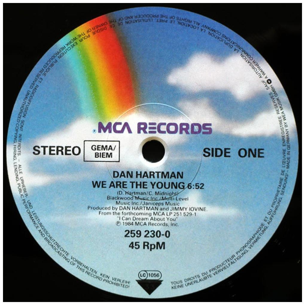 DAN HARTMAN - WE ARE THE YOUNG | 12'' MAXI SINGLE USADO