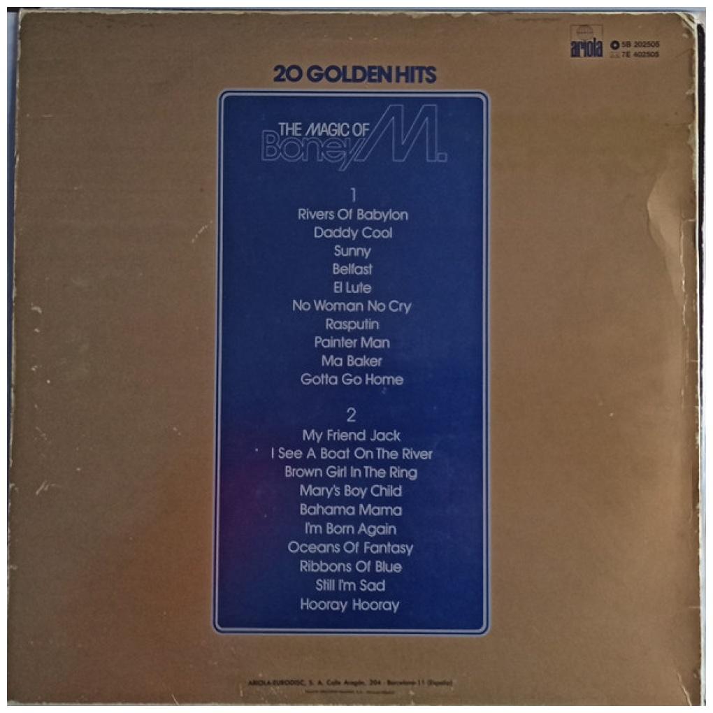BONEY M - THE MAGIC OF: 20 GOLDEN HITS | VINILO USADO