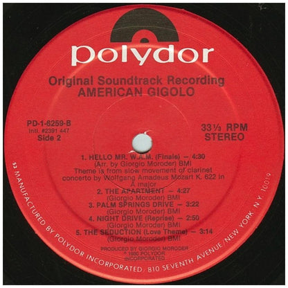 AMERICAN GIGOLO  - O.S.T. | VINILO USADO