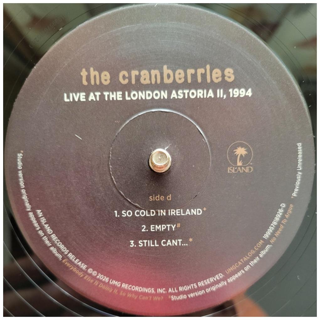 CRANBERRIES - LIVE AT THE LONDON ASTORIA II 1994 (2LP) | VINILO