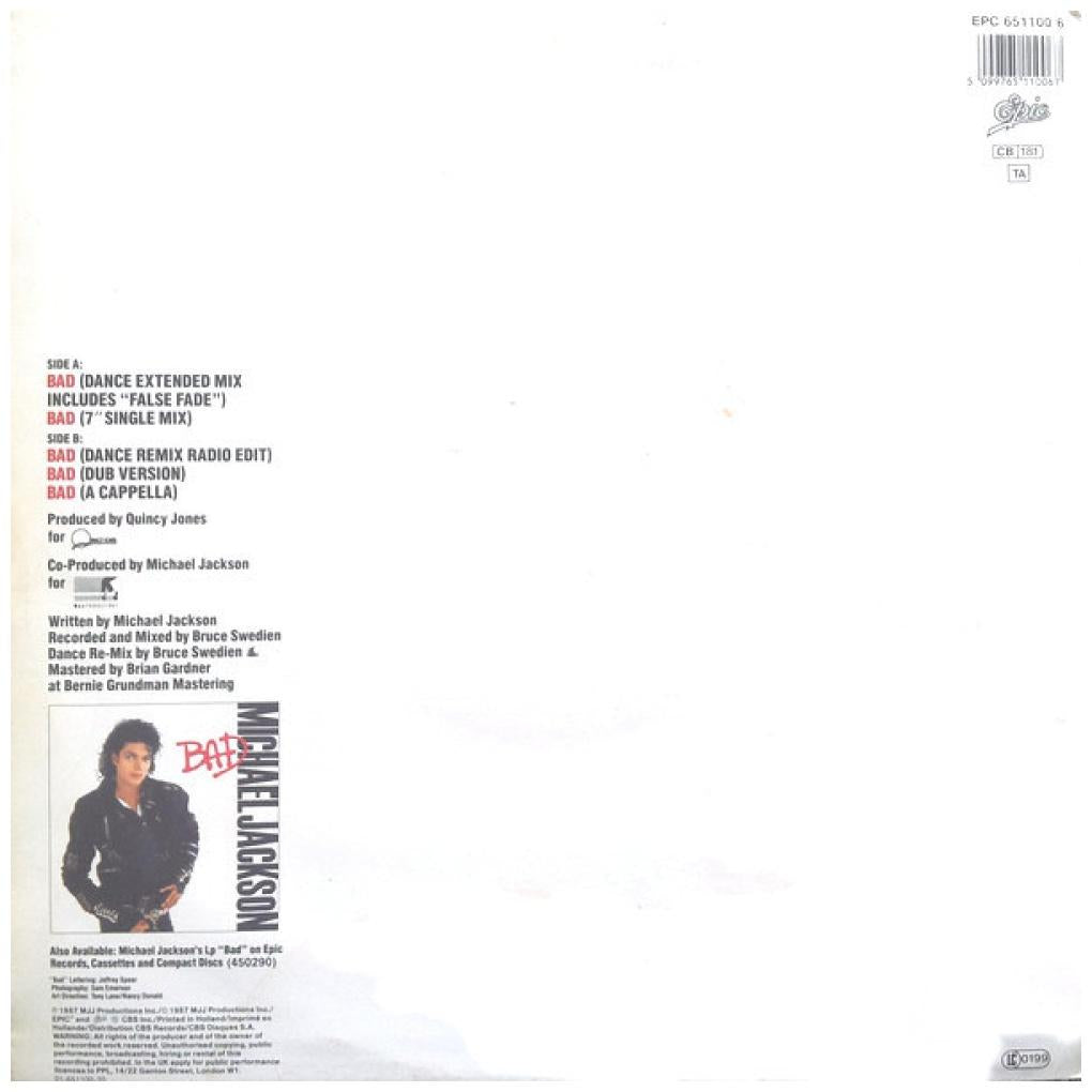 MICHAEL JACKSON - BAD | 12'' MAXI SINGLE USADO
