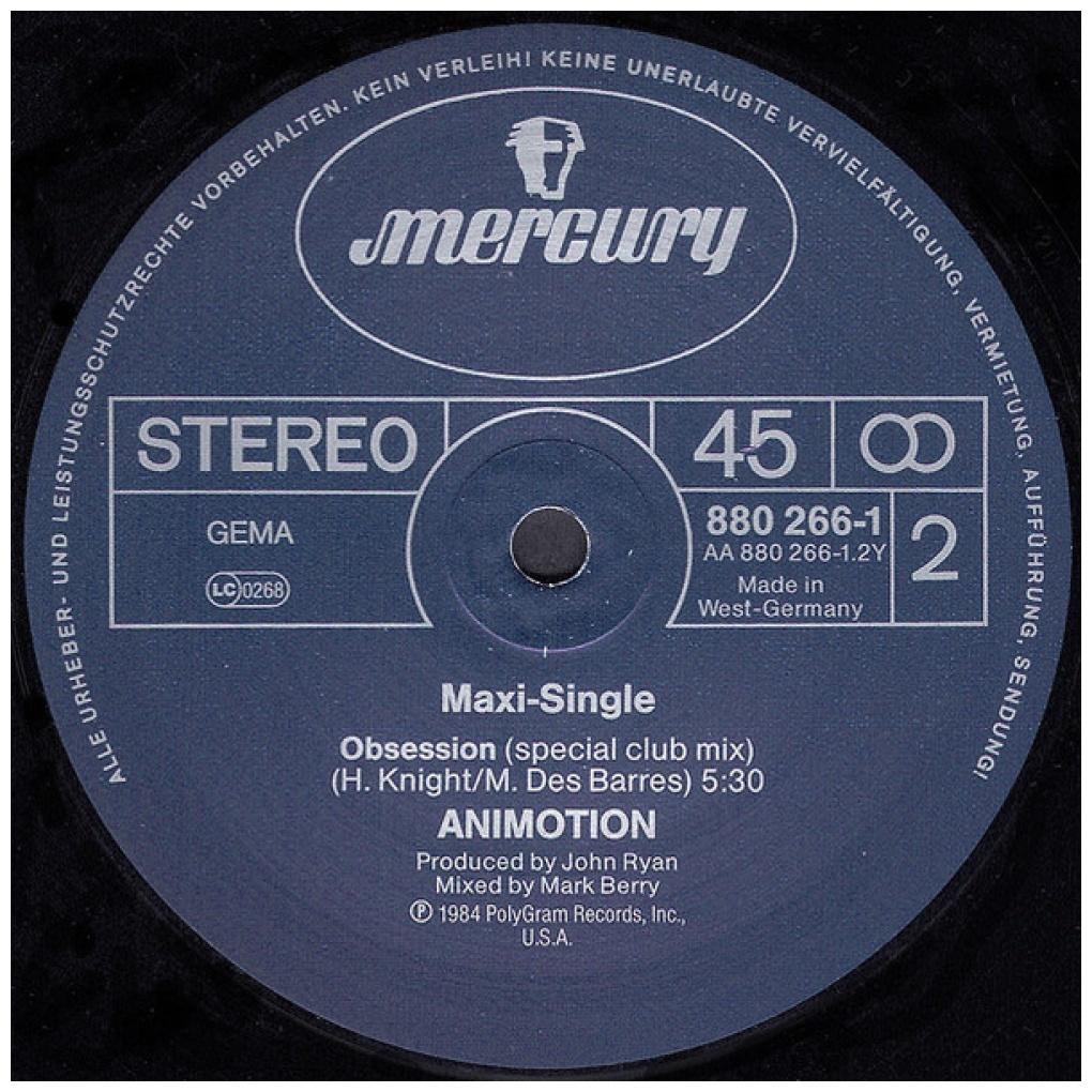 ANIMOTION - OBSESSION (DANCE MIX) | 12'' MAXI SINGLE USADO
